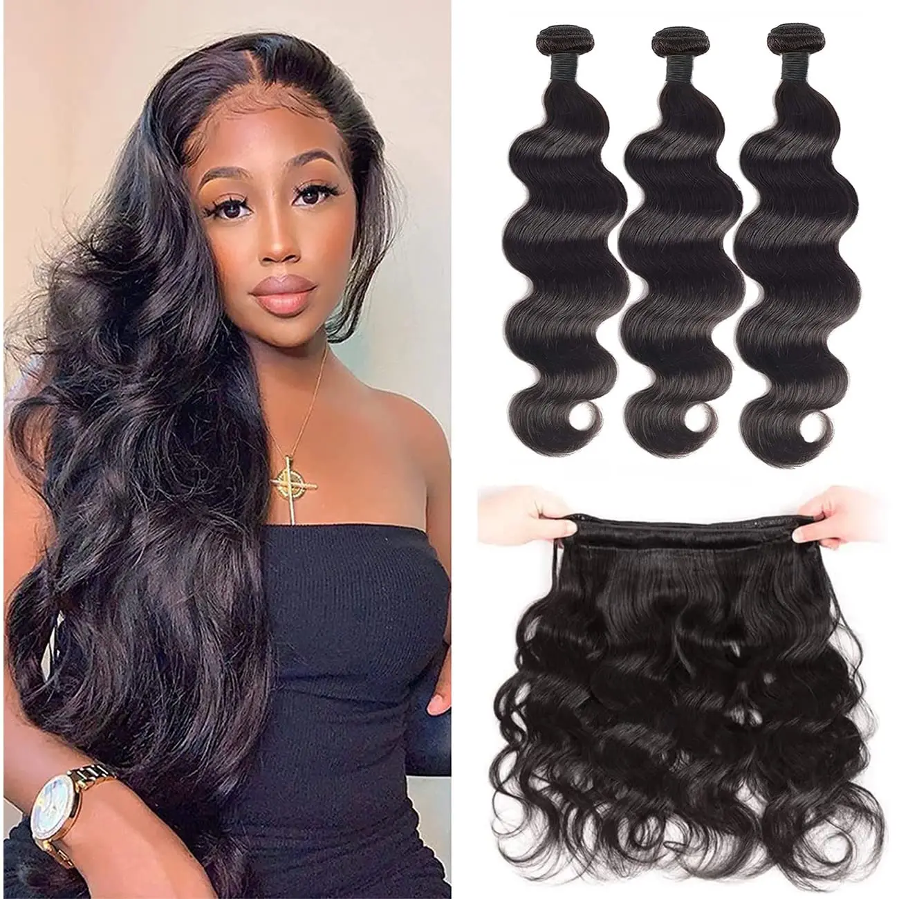 

3 пучка человеческих волос класса 12А, бразильские объемные волны, 100% наращивание волос Remy, 14-30 дюймов, натуральный черный цвет, пучки волос