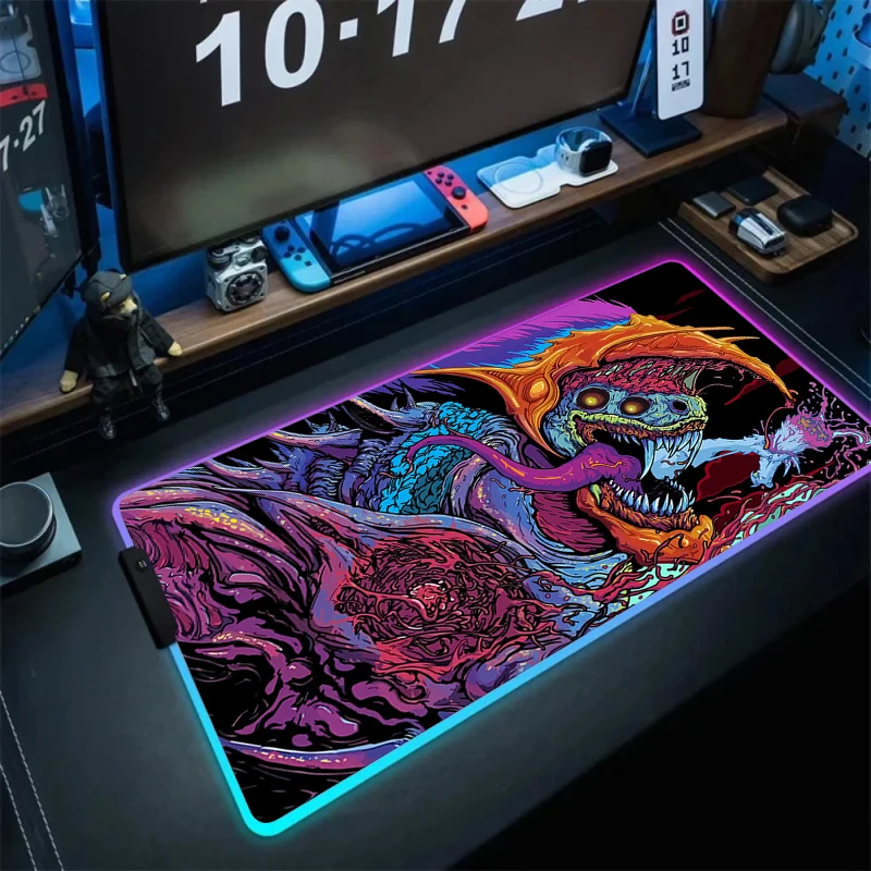 RGB Japan Dragon Game Mouse Pad Large Mouse Pad Gamer Led Computer Mousepad Big Mouse Mat with Backlight Carpet For keyboard Mat