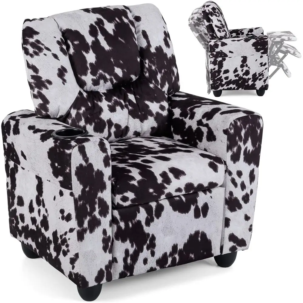 

Kids Recliner Chair with Cup Holder, Toddler Adjustable Lounge Chair w/ootrest or Boys Girls Room, Ergonomic Baby Child urniture