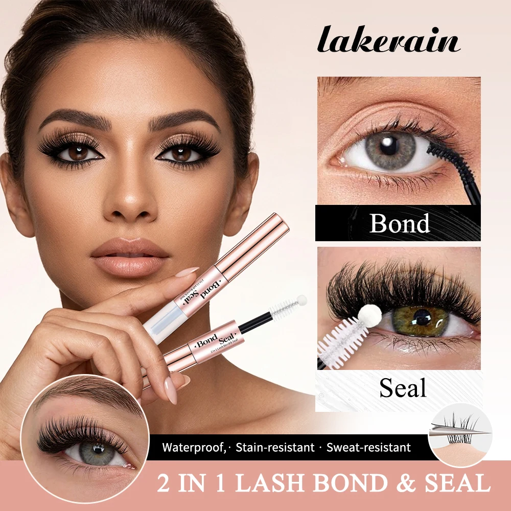 Lash Bond & Seal Cluster Lash Glue Strong Hold Waterproof Long Lasting Clear Sealant Lock Shield DIY Extension Coat Daily Makeup