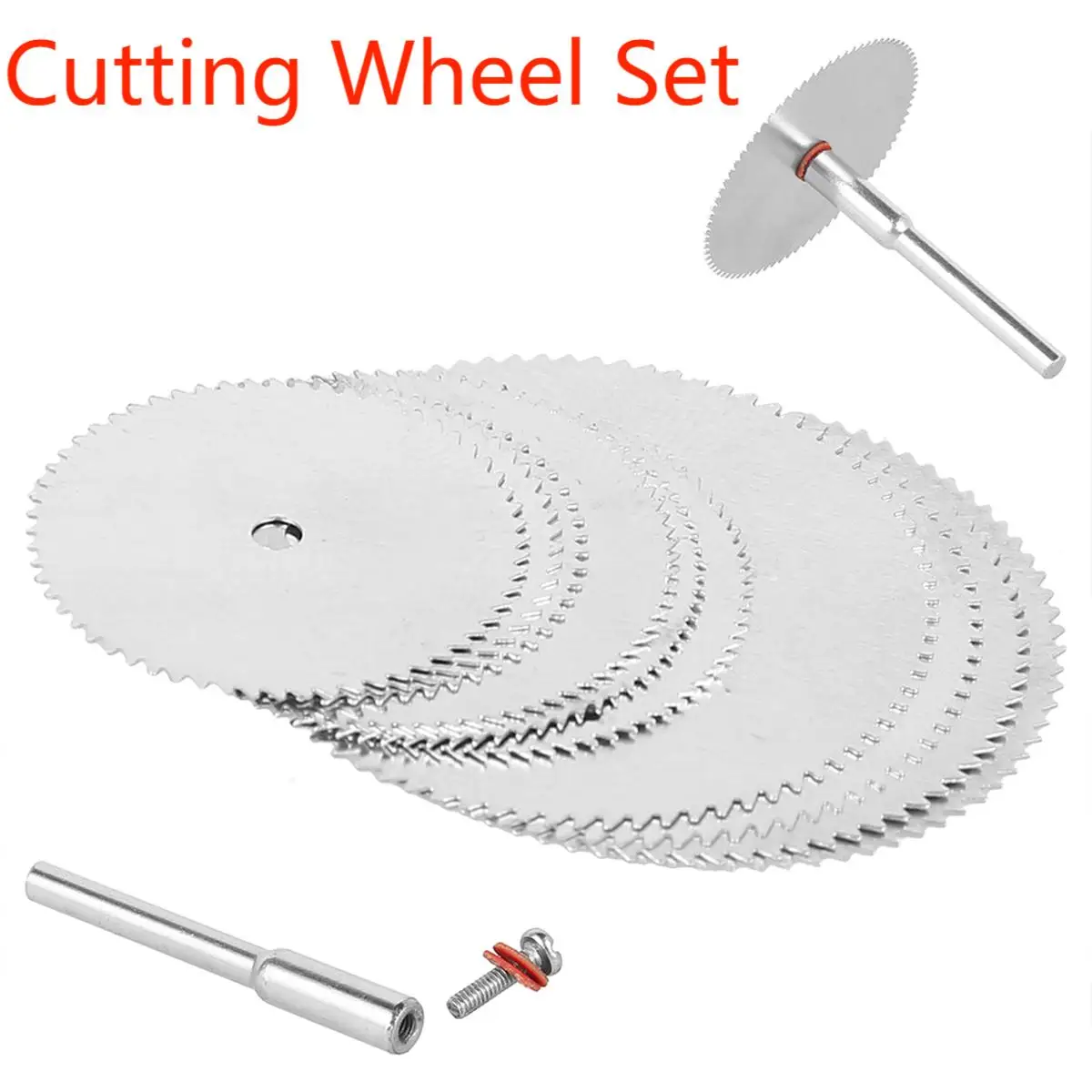 

Cutting Wheel Set for Drills Rotary Tool HSS Circular Saw Blades with Extension Rod for Wood Metal DIY Craft
