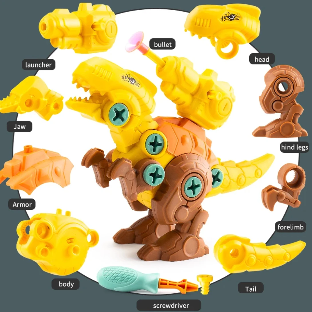 Dinosauri per bambini Monte Costruttore Set di modelli Montessori Puzzle per bambini Cacciavite Strumento di assemblaggio Gioco Giocattoli educativi per ragazzo