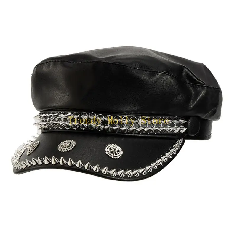 n5kb-gorra-beisbol-con-tachuelas-punk-tamano-cabeza-ajustable-algodon-ligero-para-conciertos-y-festivales