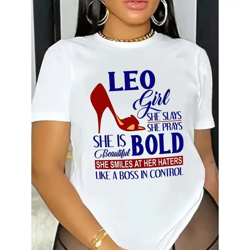 

Leo Girl She Is Bold T-shirt, Women's Zodiac Sign Horoscope Tee, Strong Woman Empowerment Gift for Her, Stylish Birthday Present