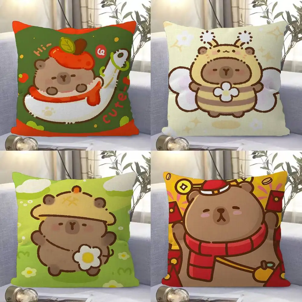 Capybara Personalized picture text home decorative pillows Household Gifts 45x45cm