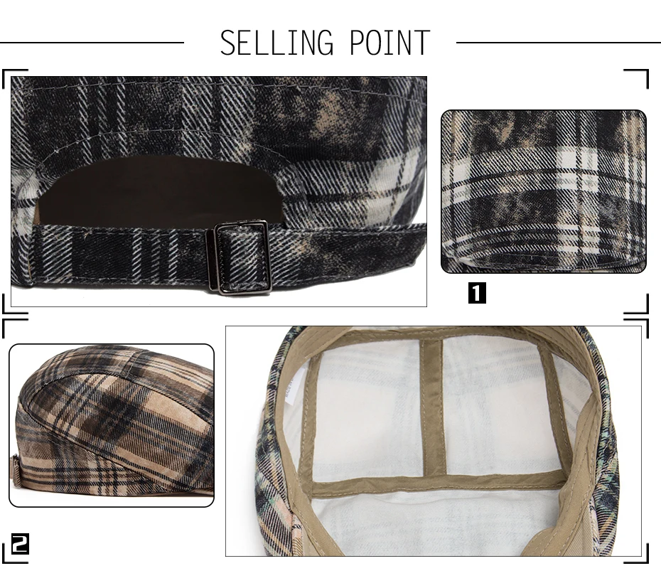 Y2k Plaid Baskenmütze Sommer Frauen Hut Vintage Caps Für Männer Casual Weibliche Sonne Weiche Flache Hüte Visier Newsboy Cap Unisex Einstellbar Neue – Detail 2
