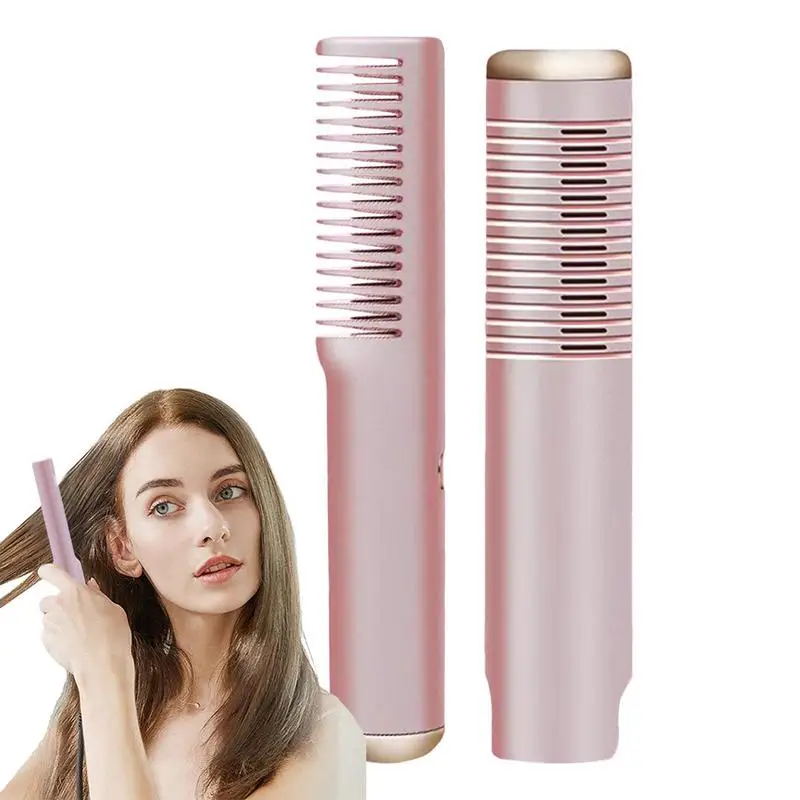 

2 In1 Wireless Professional Hair Straightener Curler Comb Fast Heating Negative Ion Straightening Curling Brush Styling Tools