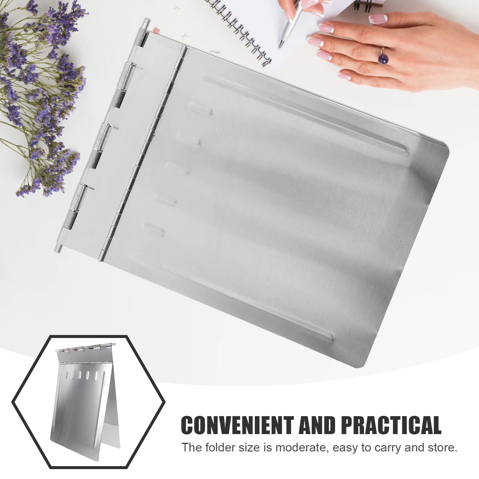 

1pcs Stainless Steel Clipboard Minimalist Heavy Duty Document Organizer File Folder For Hospital Nurse Supplies