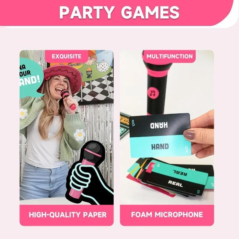 لاكي البيض المثيرة انتزاع هيئة التصنيع العسكري الأسرة لعبة الكاريوكي متعددة اللاعبين مجلس لعبة للمطربين السيئين بطاقة غنائية هدية الكريسماس