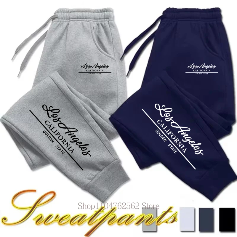 Women Los Angeles Print Casual Pants Outdoors Sports Fitness Jogging Long Pants Running Fashion Comfort Fleece Sweatpants