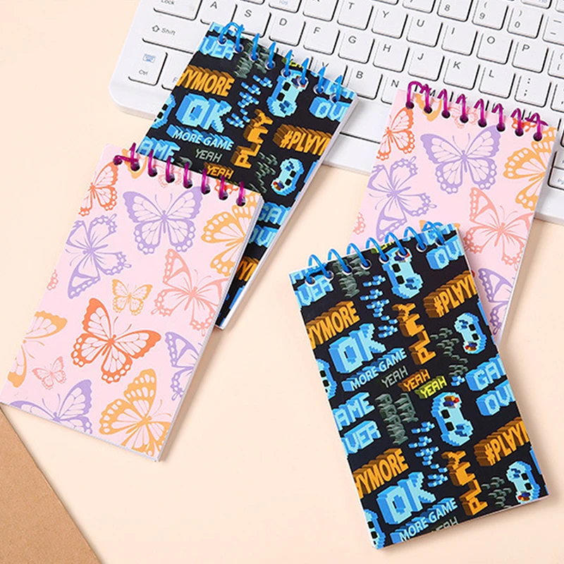 1PC Color Printed Pattern Notebook Portable Coil Empty Page Hand Account Notepad School Office Student Notebook Planner Supplies