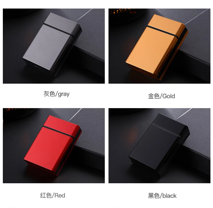 Automatic bomb cover cigarette case 20 sticks protective shell aluminum alloy cigarette case metal glossy Cigarette Storage Box