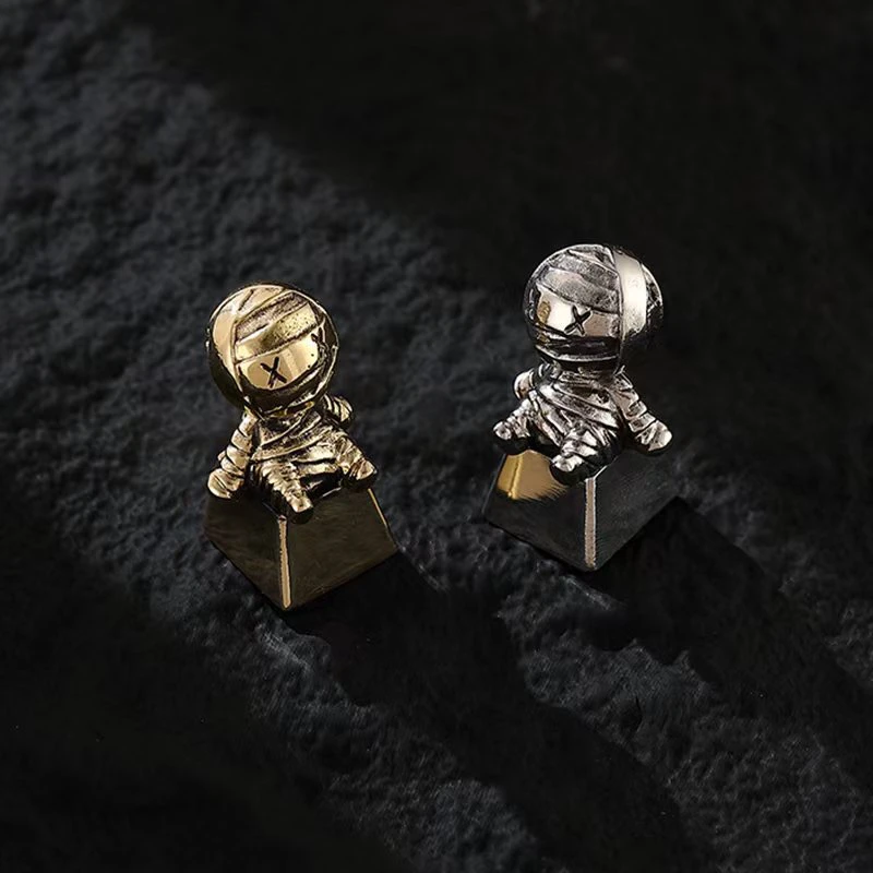 Original pure copper personalized metal small mummy keycap custom keycap mechanical keyboard cross shaft universal