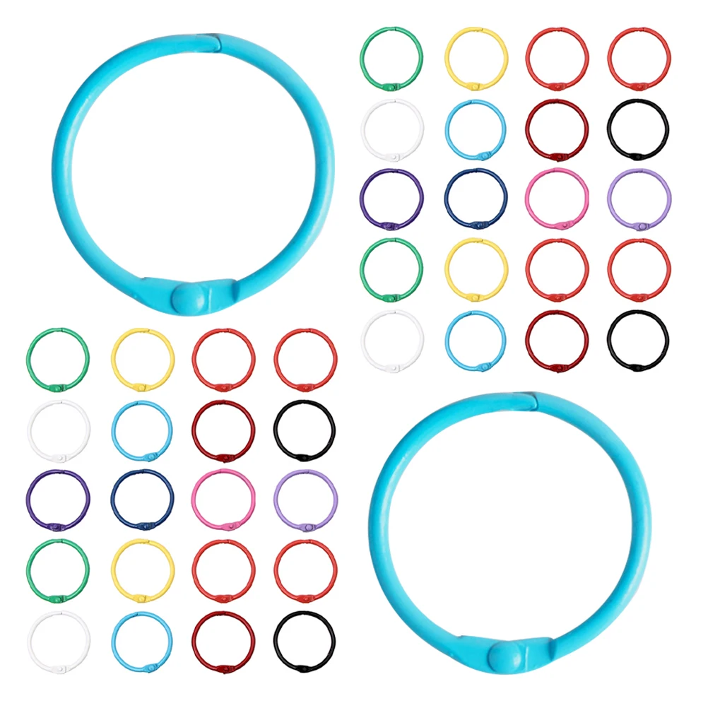 

70 Pcs Key Chain Rings Colored Opening Closing Metal Binder Craft Book Supply Paper Binding Ring Clip Accessories