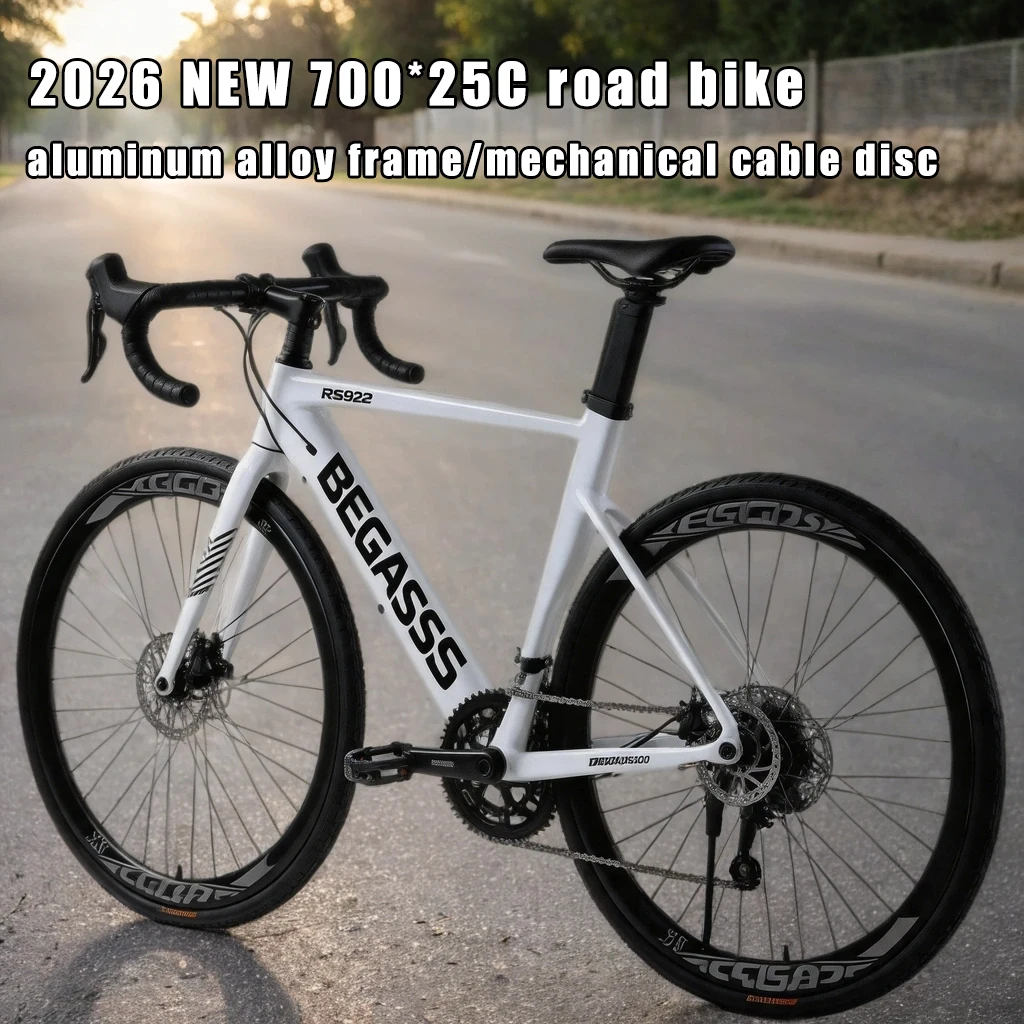 

700*25C road racing bike 18 speed gravel bicicleta mechanical cable disc road bicycle outdoor light Bend handlebar racing bike