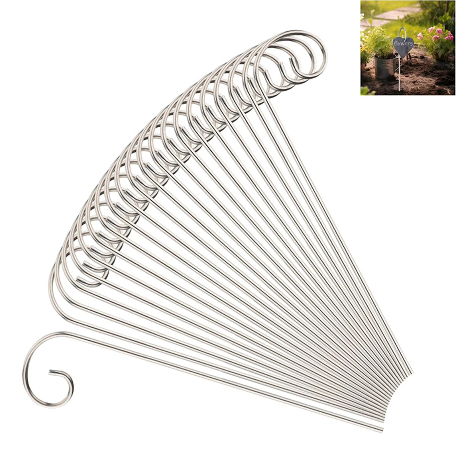 304 Stainless Steel Plant Tag Holder Outdoor Garden Sign Stake Hook