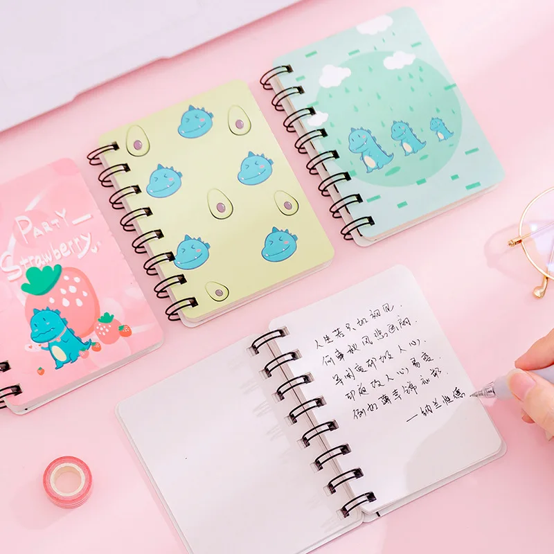 Notebooks Cartoon Cute Fun Dinosaur A7 Coil Book Cute Students Mini Portable Note Notebook Pocket Notebook