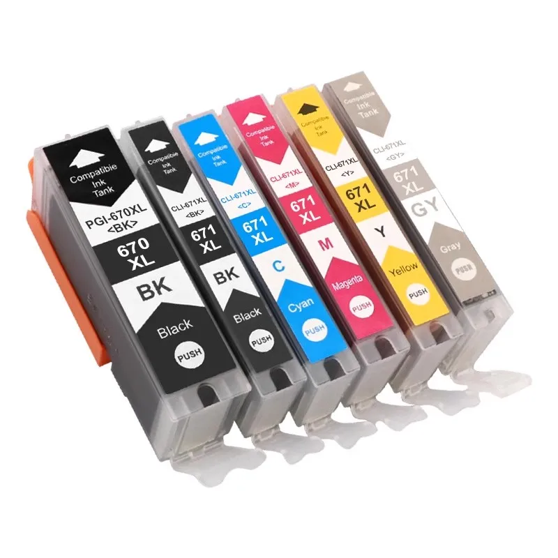 PGI-670xl CLI-671xl 670 Ink Cartridge Compatible For Canon PIXMA MG5760 MG5765 MG5766 MG6860 MG6865 MG7760 MG7765 MG7766 printer