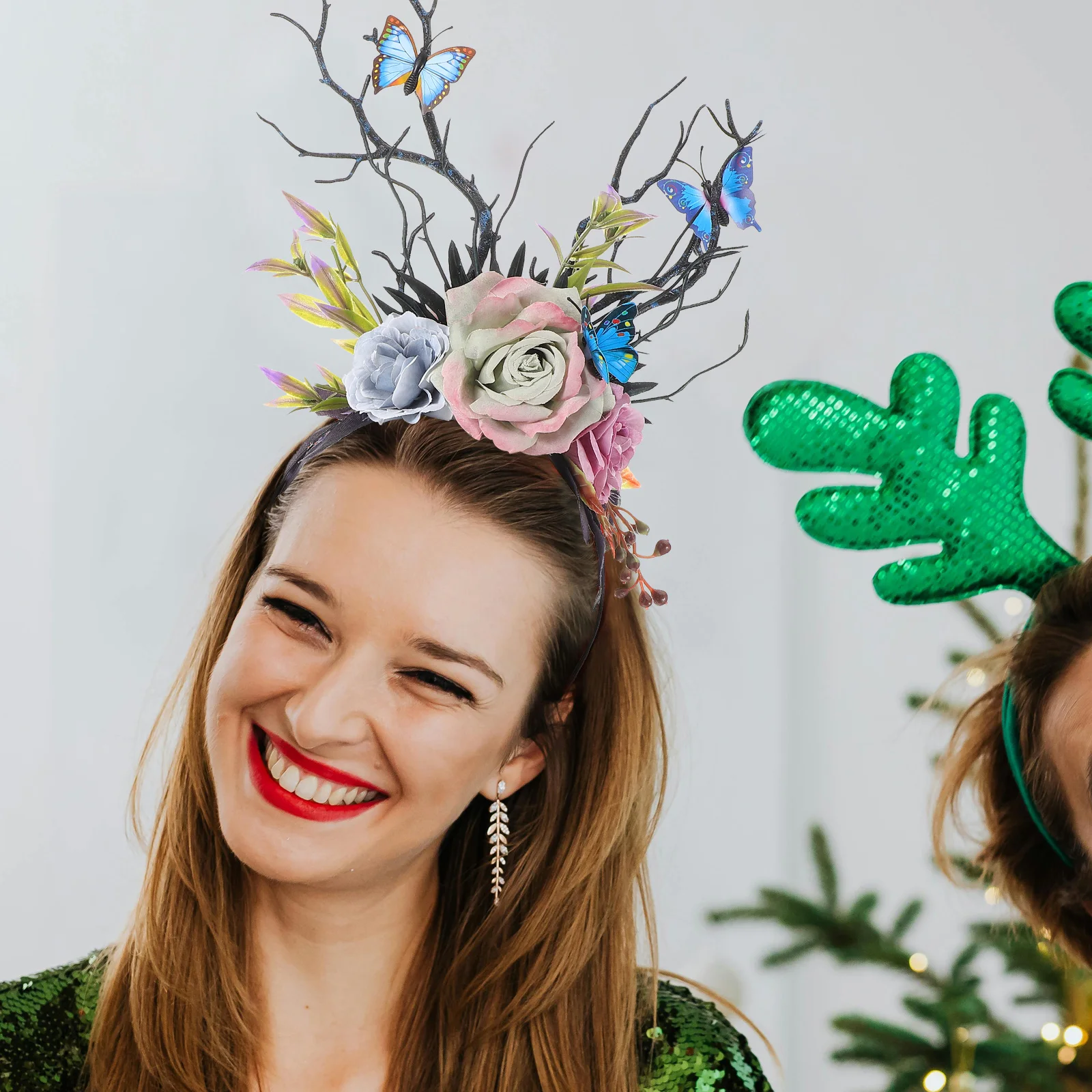 

Antler Headband Costume Headbands Reindeer Headgear Decorative Party Plastic Antlers Headwear