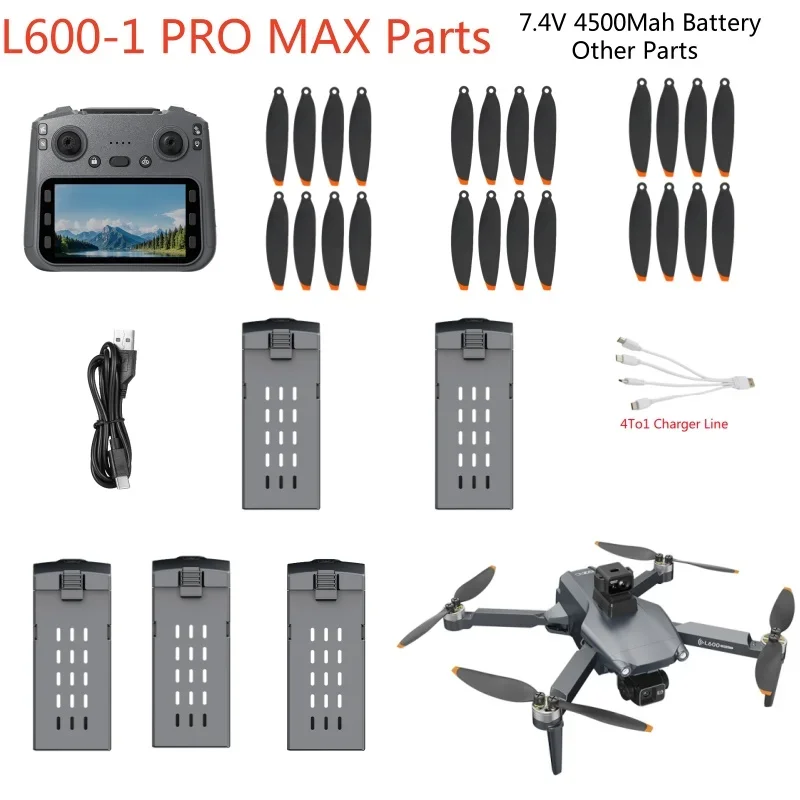 L600-1 PRO MAX RC Drone Spare Parts 7.4V 4500Mah Battery Arm Propeller L600-1 PRO MAX Remote Control Quadcopter Accessories