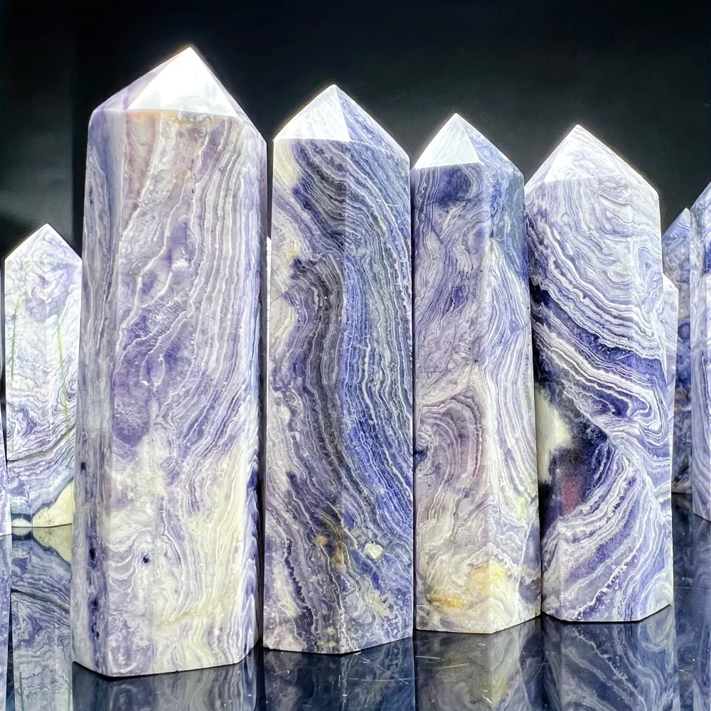 1Pc Single Polished Purple Malachite Pointed Column Perfect for Stylish Home Decor a Happiness Crystal Ideal for Holiday Gifts