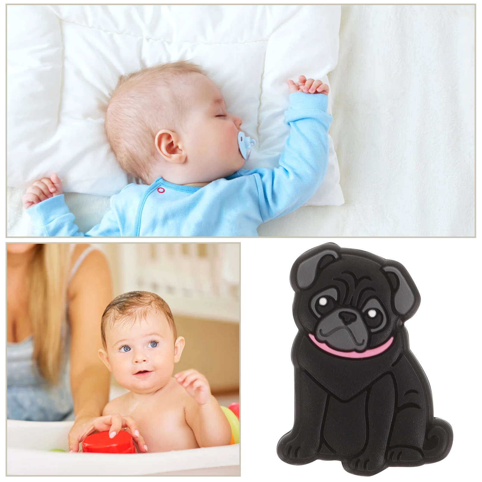 

10 Pcs Pug Bead Accessories Beads Pet Chain Teether Gel Animal Baby
