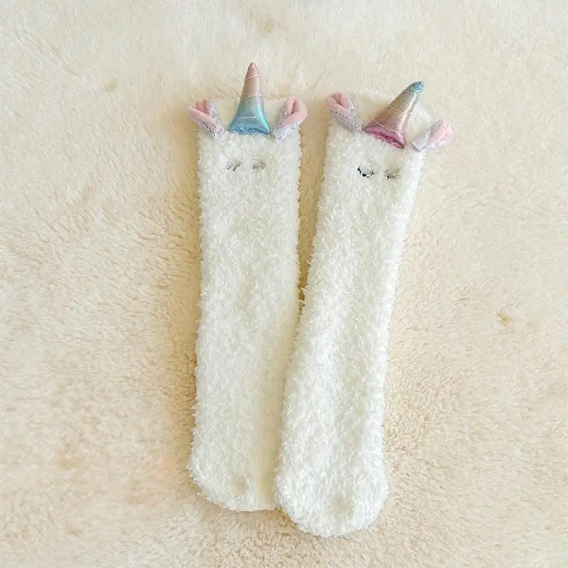 U13F لينة تنفس المرجان الصوف الجوارب الطفل الكاحل الجوارب الاطفال صبي فتاة وحيد القرن نمط الجوارب للأطفال الصغار الأطفال 1-12 #2