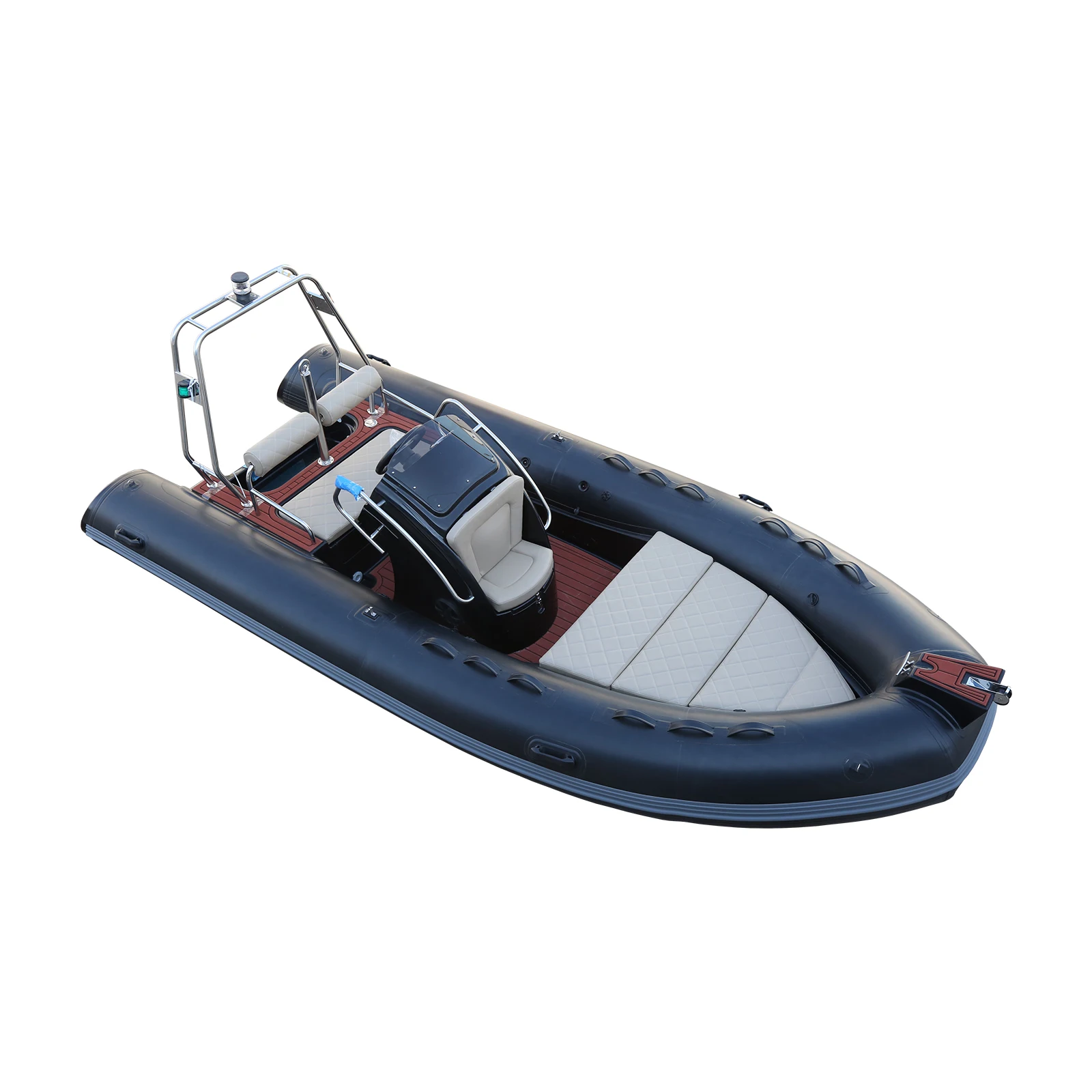 New Model 480 RIB Inflatable Boat With Double Deep V Hull Outboard Motor Fishing PVC Material Drifting 6 Person Sale