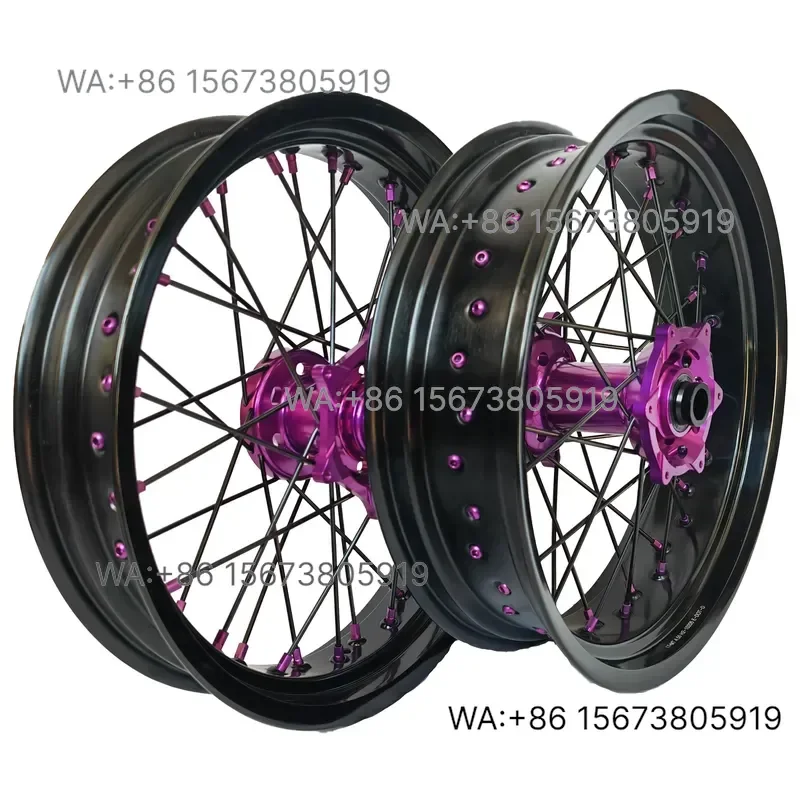 For  Wmwmnu 17 Inch 36 Spokes Anodized Alloy Motorcycle Wheel Rim  EXC SXF SX 250 300 450 Supermoto Front Rear Wheels