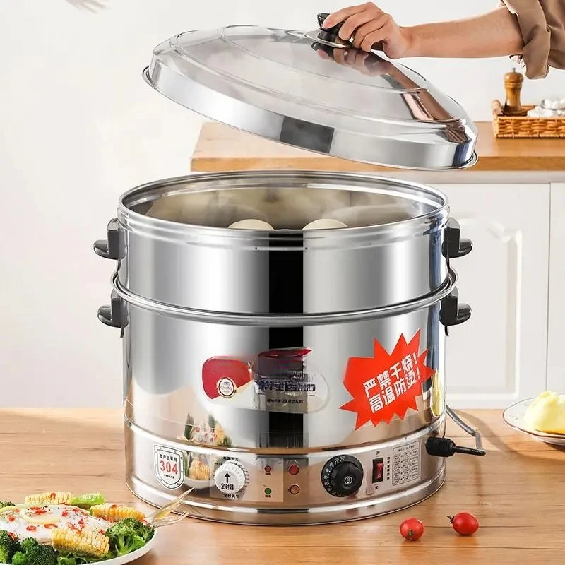 

Коммерческая электрическая пароварка с электрической пароваркой большой емкости из нержавеющей стали для паровых булочек