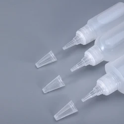 30ML,60ML,100ML Empty PE plastic glue bottles with Screw-On Lids Squeezable Liquid ink Oil dropper bottles 10PCS