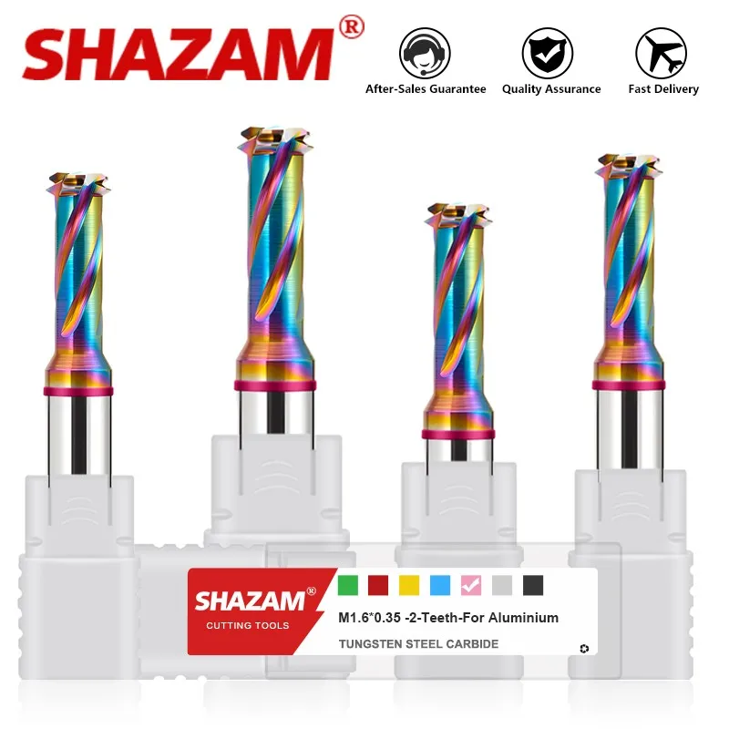 

SHAZAM Multifunctional 3 In 1 Chamfered Thread Milling Cutter No Punching Holes Colorful Coating Efficient Milling Cutter