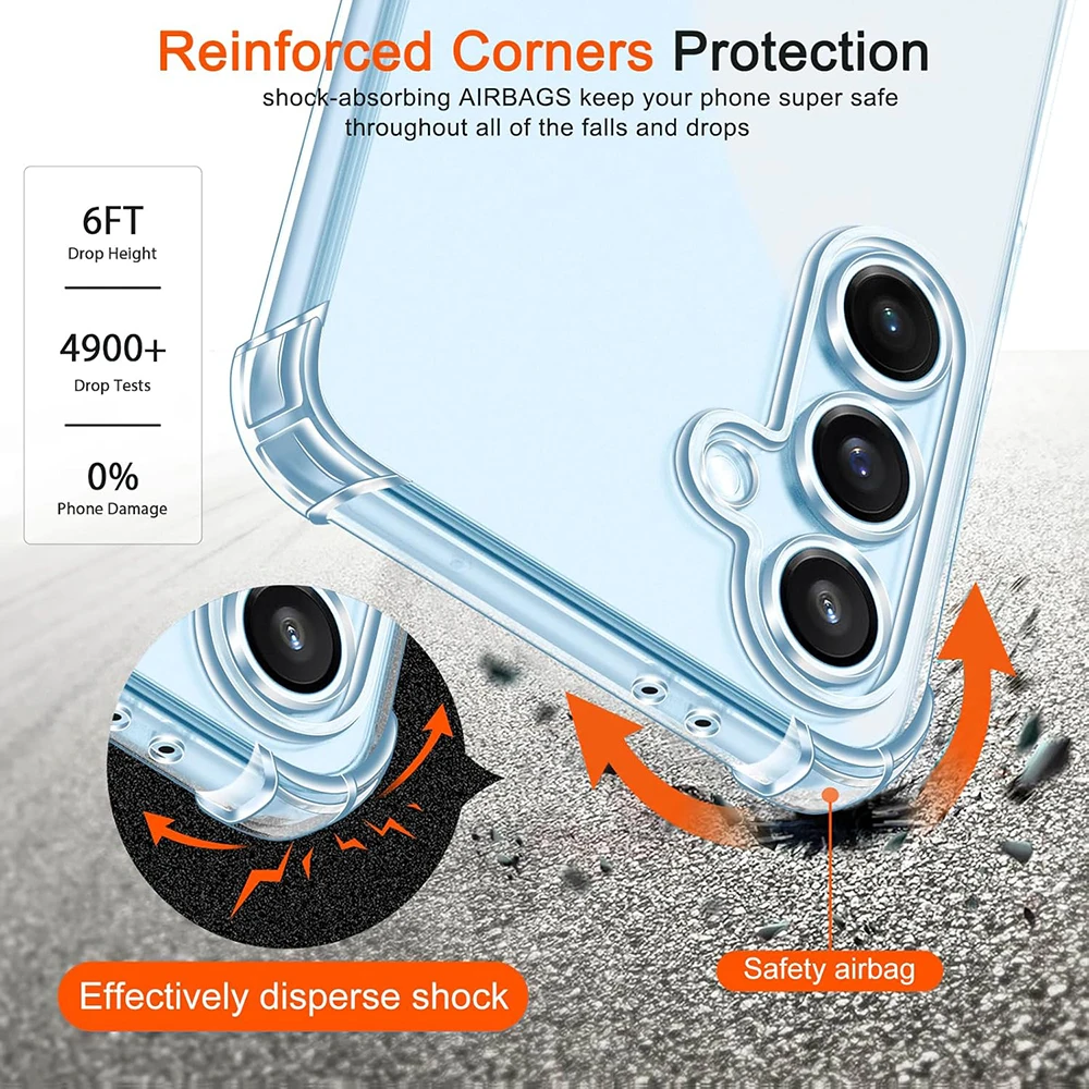 Luxury Silicone Airbag Soft Case For Samsung Galaxy S24 FE Plus Ultra Shockproof Back Cover For S24FE S24+ S 24 Clear Shell Thin