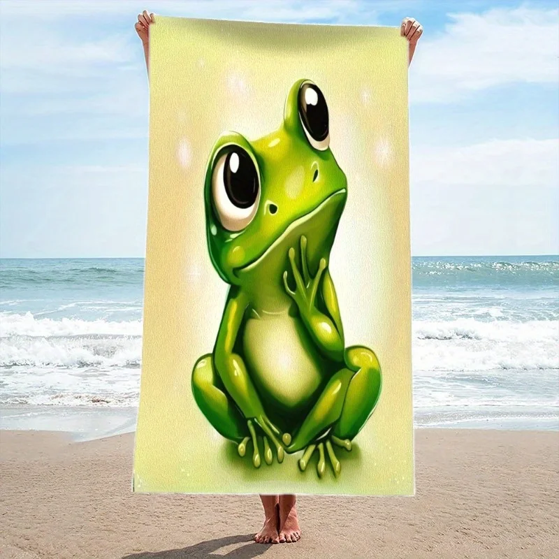 

Beach Towel Cute Cartoon Frog Design, Ultra-Soft Microfiber Durable Quick-Dry Perfect for Beach Outdoor Activities