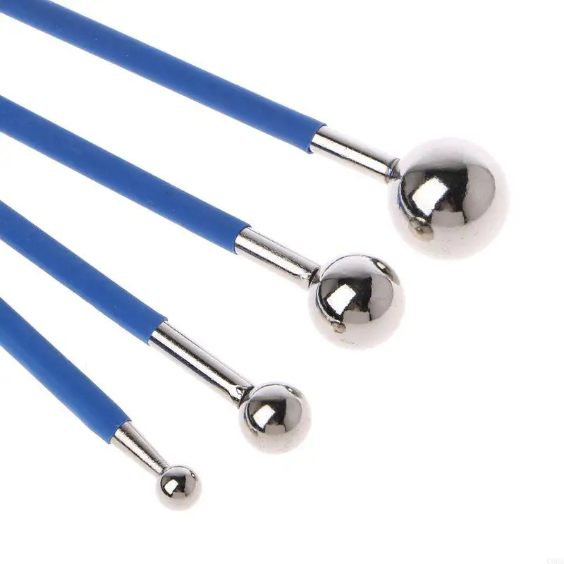 C90A 4PCS / SET Double acier inoxydable Tile Presse Ball Colle Collecs Collecs