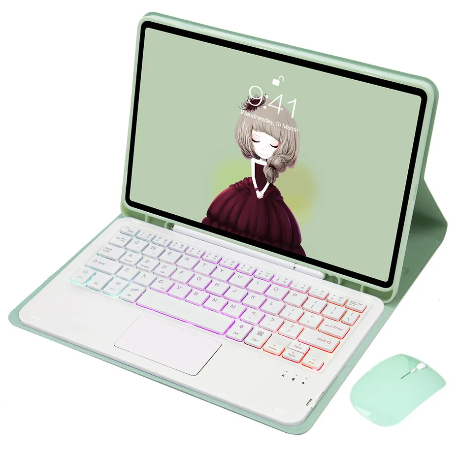 

Touchpad Backlight Keyboard Case Mouse For iPad 10 10th Generation 10.9 2022 Case Keyboard Spanish Arabic Russian Korean Hebrew
