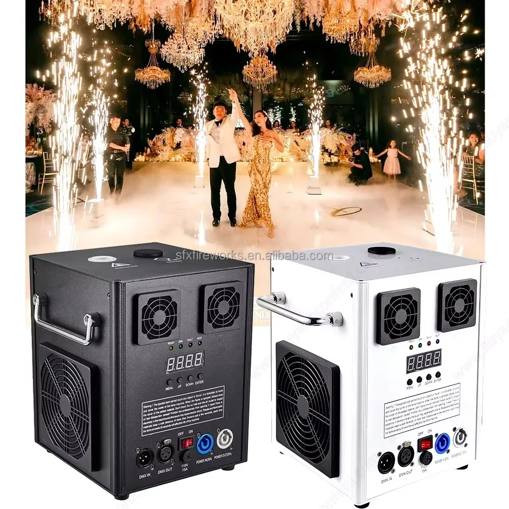 600W Cold Spark Machine 1pc with DMX Control Cold Flame Sprayer Remote Stage Machine for DJ Disco Party Stage Equipment