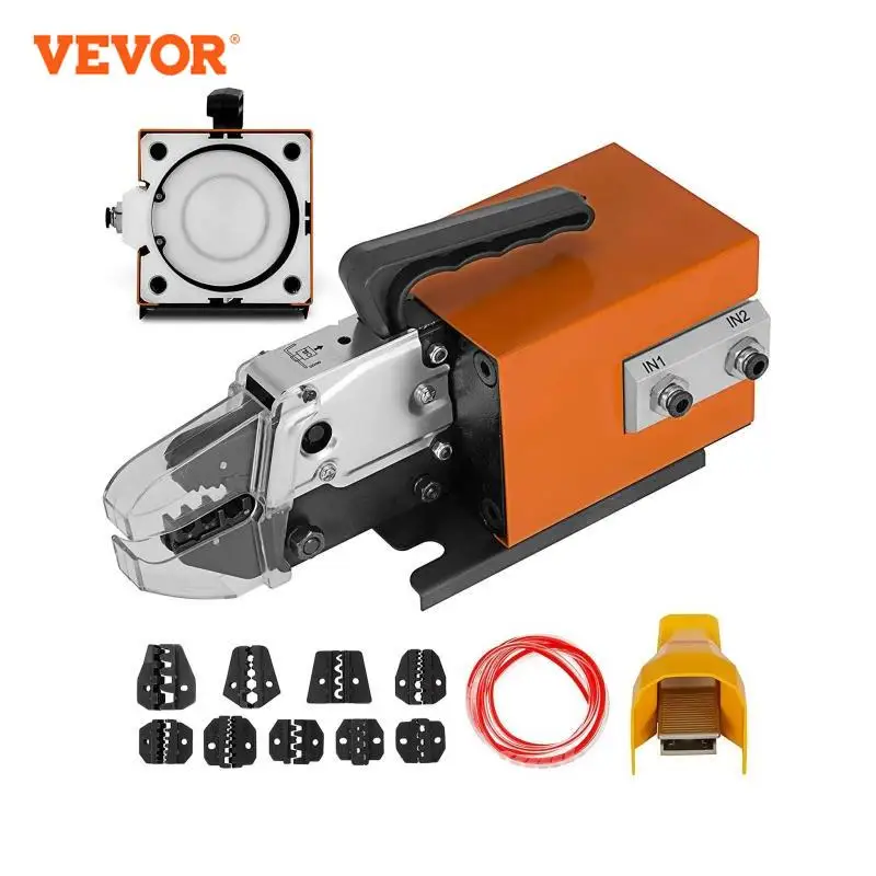 VEVOR Pneumatic Crimping Tool Am-10 Air Powered Wire Terminal Crimping Machine Pneumatic Crimper Plier Machine 10 Sets Of Dies