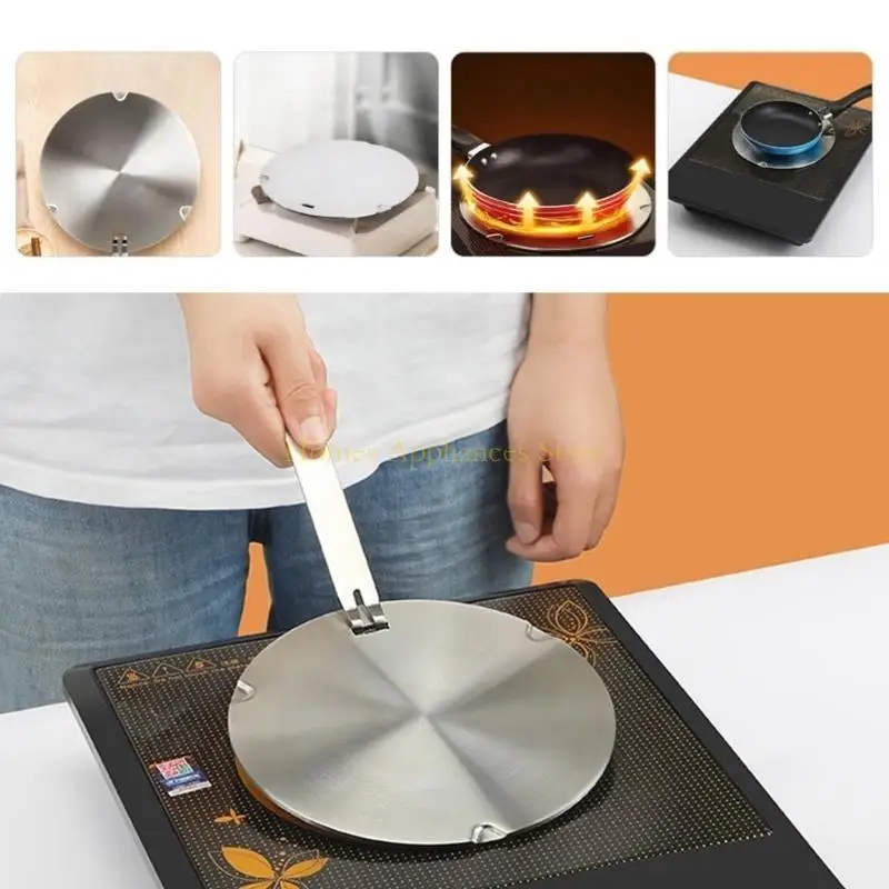 Adaptador indução aço inoxidável D0AB com alça destacável para cozinha cozinha