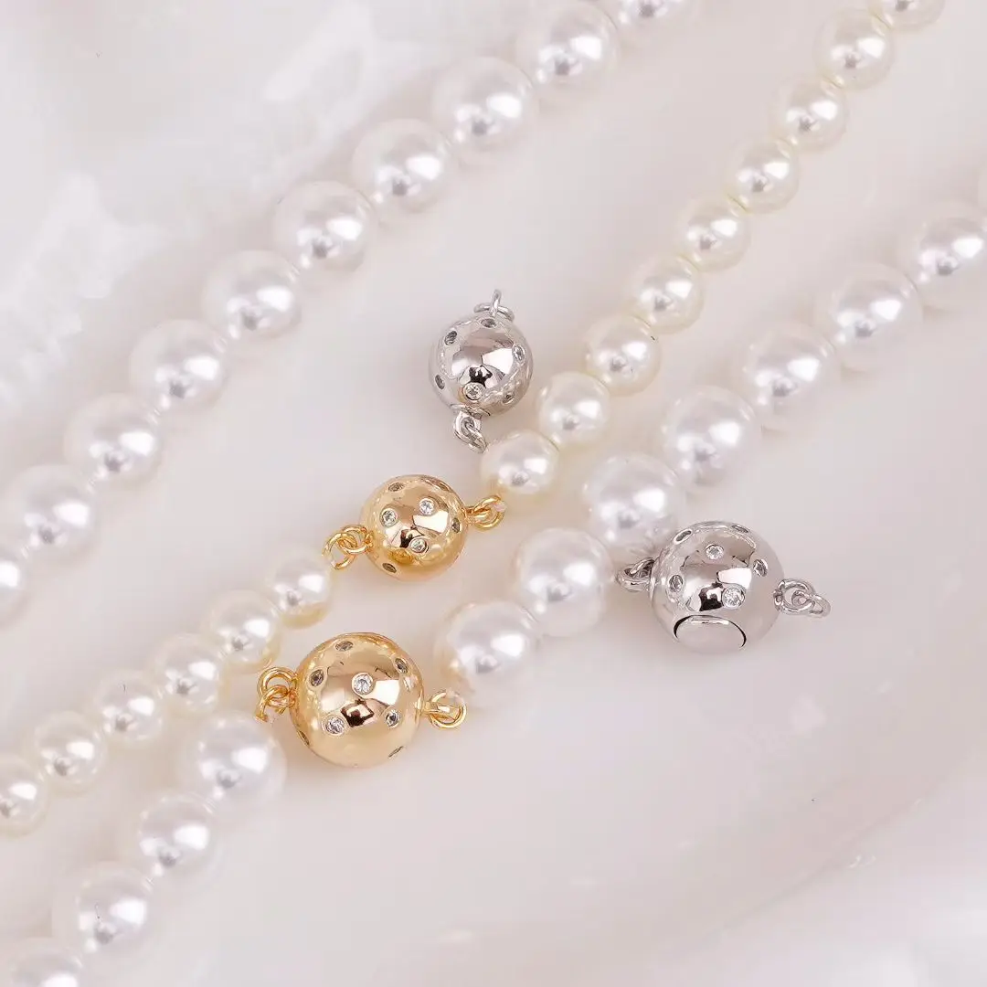 

Wholesale S925 Sterling Silver Necklace Bracelet Clasps and Hooks Jewelry Accessory Parts Settings for 6-9mm Pearls 3pcs/lot