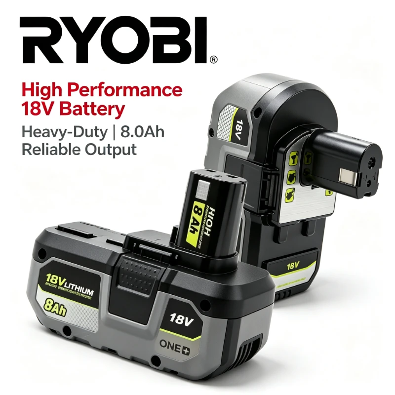 Ryobi Battery 18V Replacement Pack 6.0Ah For P107  RB18L50 Li‑ion Rechargeable Chip Protection For 18V ONE+ Impact & Drill Tools