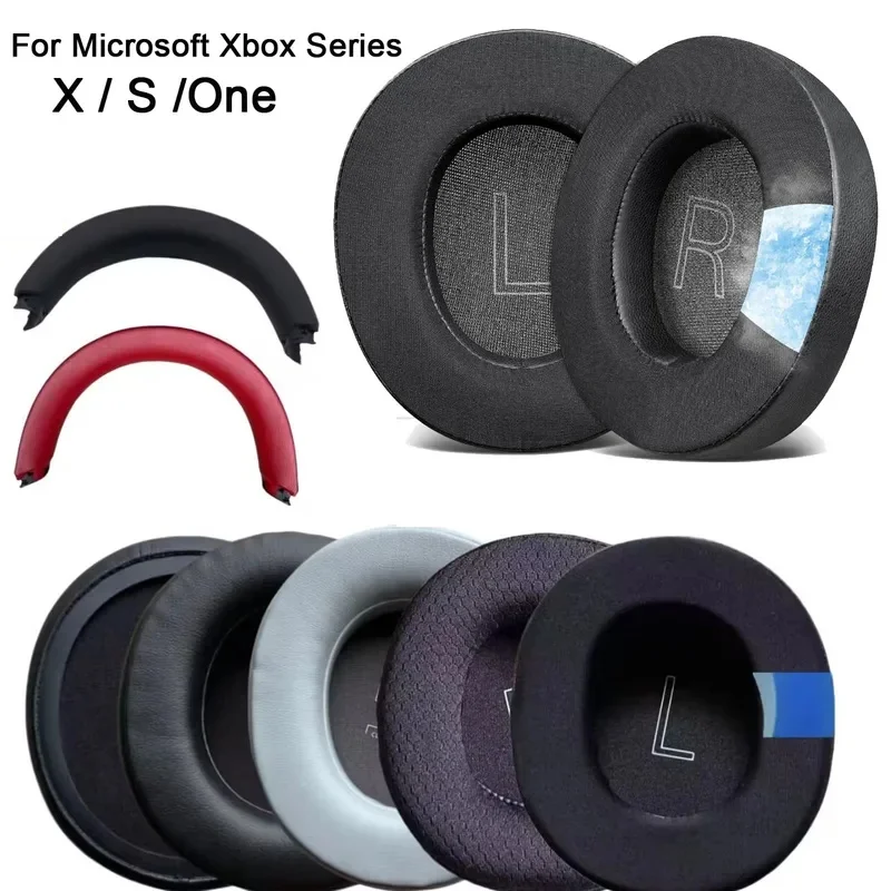 Protein Leather & Memory Foam Replacement Ear Pads Cushions Earmuffs with Headband For Microsoft Xbox Series X/S One PC Headset