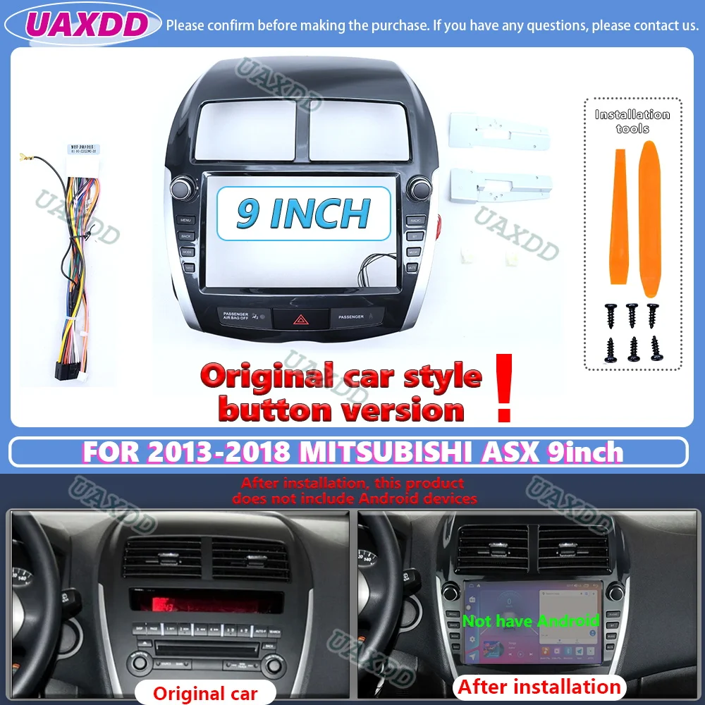 

For 2013-2018 Fascias pour Mitsubishi 9 inch ASX autoradio DVD GPS MP5 panneau lecteur Android 2 Din Car Interior stereo radio