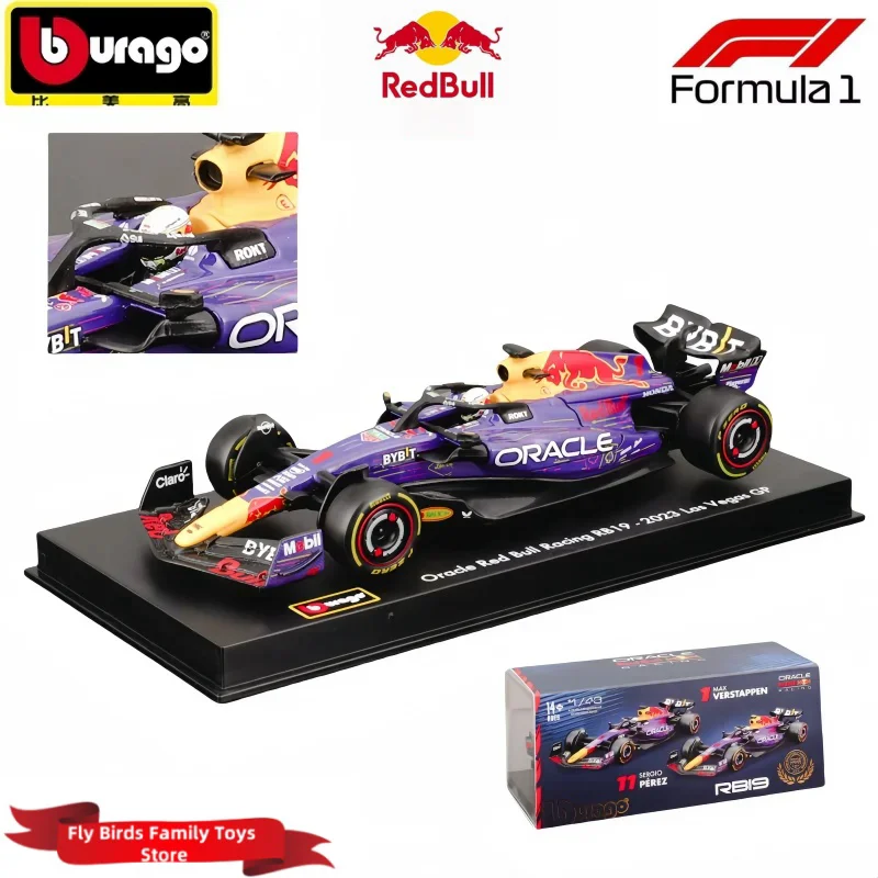 2024 Original Bburago 1:43 F1 Rb19 Las Vegas Red Bull RB19 Dust Cover #1 Max Verstappen #11 Sergio Perez Formula 1 Racings Gifts