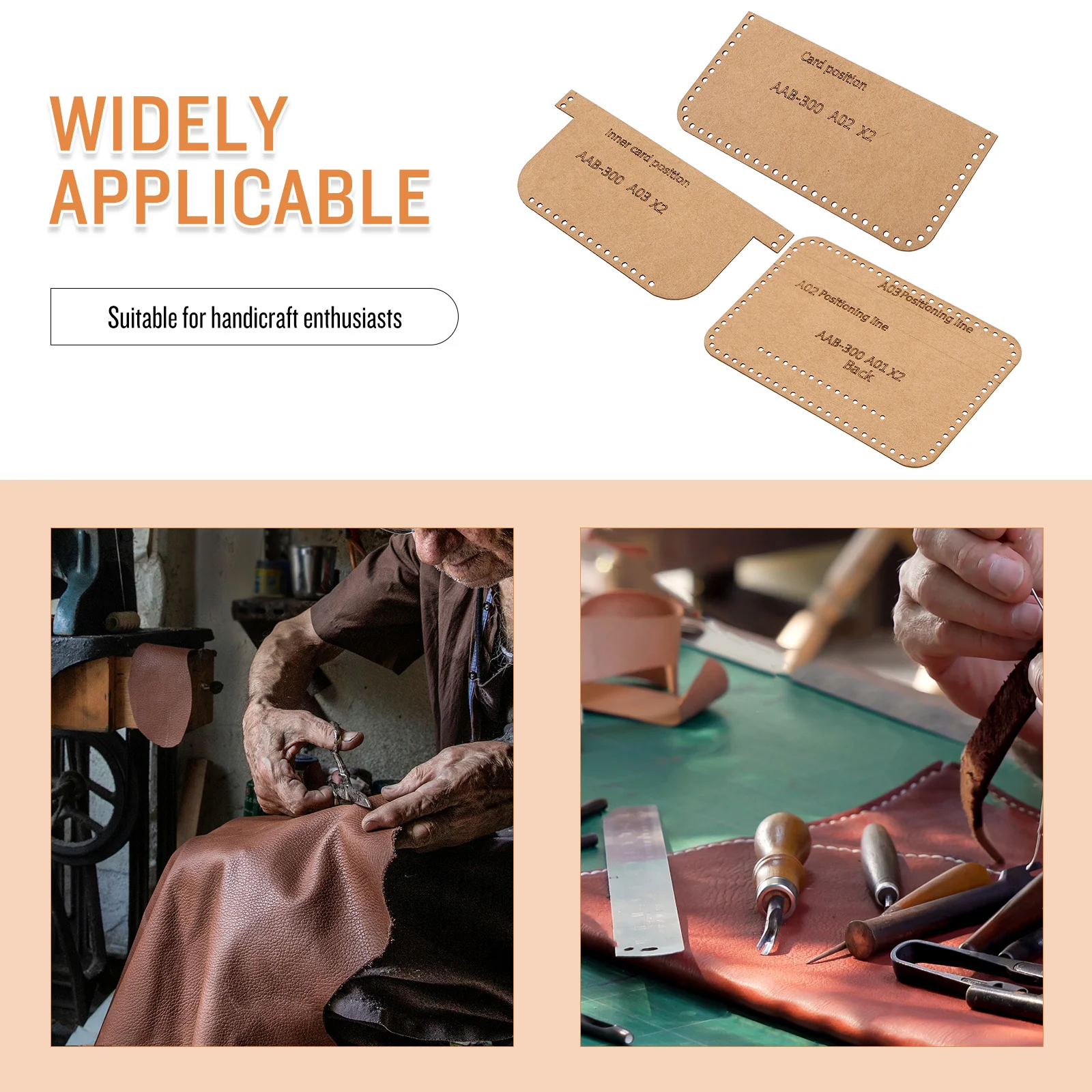 

1Set DIY Wallet Template Kraft Paper Handmade Patterns Easy to Use for Beginners Professionals Bag Pattern