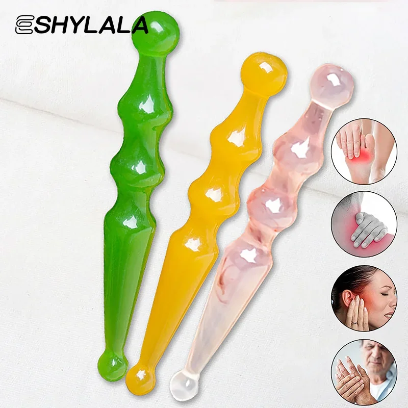 

Двуглавая ручка из смолы, точечный массаж лица, инструмент для массажа глаз и лица для ухода за кожей и красоты, ручной массажный инструмент