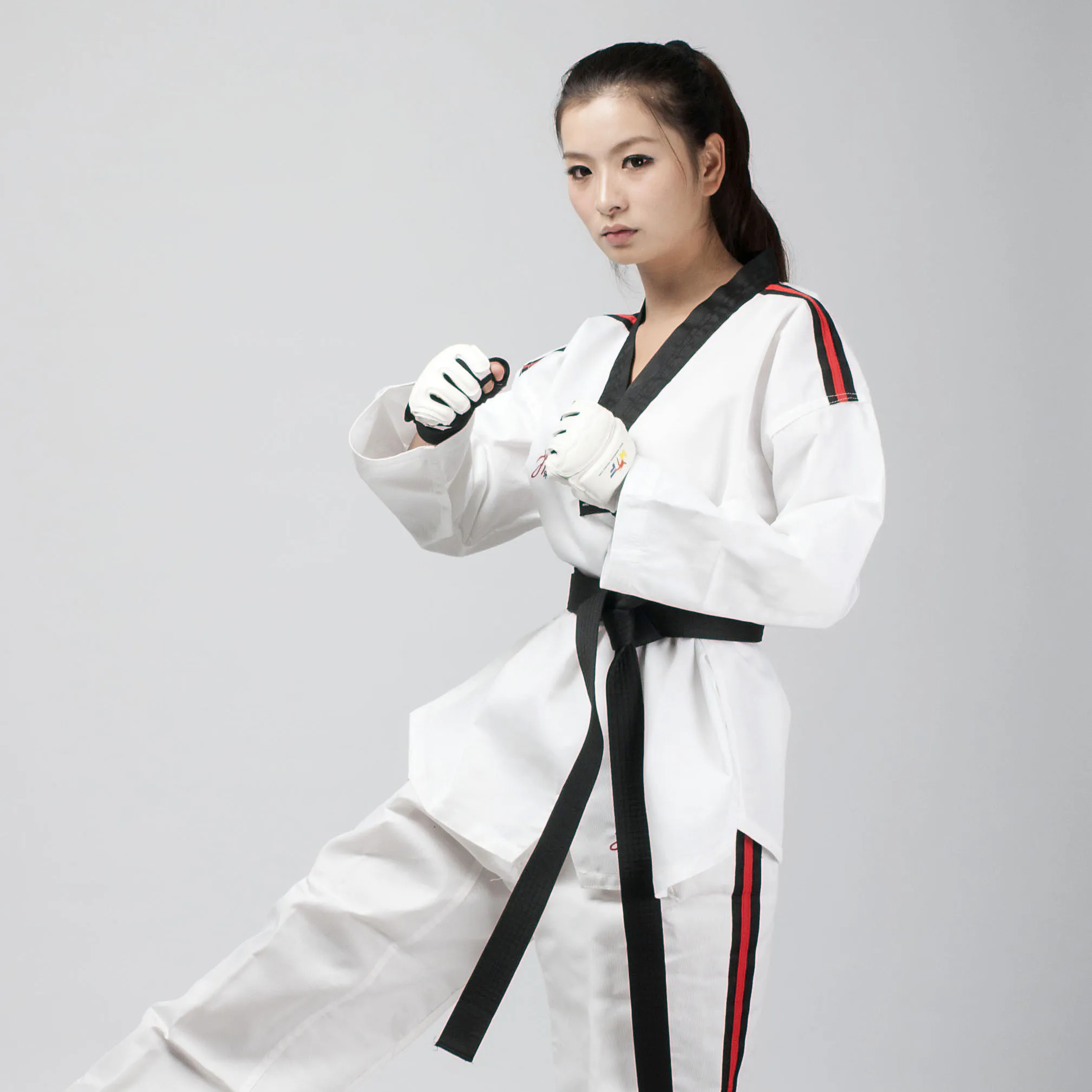 Taekwondo Basic Uniform Poom Neck Dobok Martial Arts Jujitsu Gym School Academy Poomse Training Uniforms