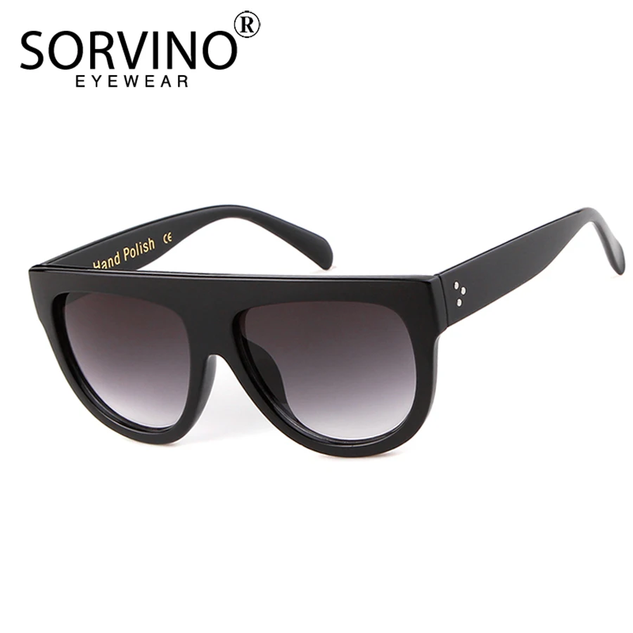 SORVINO Designer Women Pilot Shield Sunglasses Luxury Brand Oversized Flat Top Lady Bicolor Sun Glasses Big Shades Oculos SP80