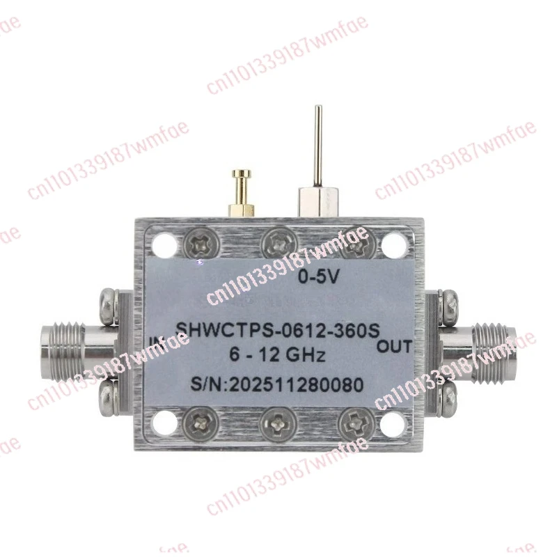 6-12GHz 0-600 degree RF electronic control analog phase shifter with female connector