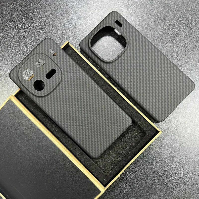 

Real 600D Aramid Carbon Fiber Protector Phone Case Cover On For VIVO iQOO 12 Pro 5G Global iQOO12 12Pro 256/512 GB Bumper